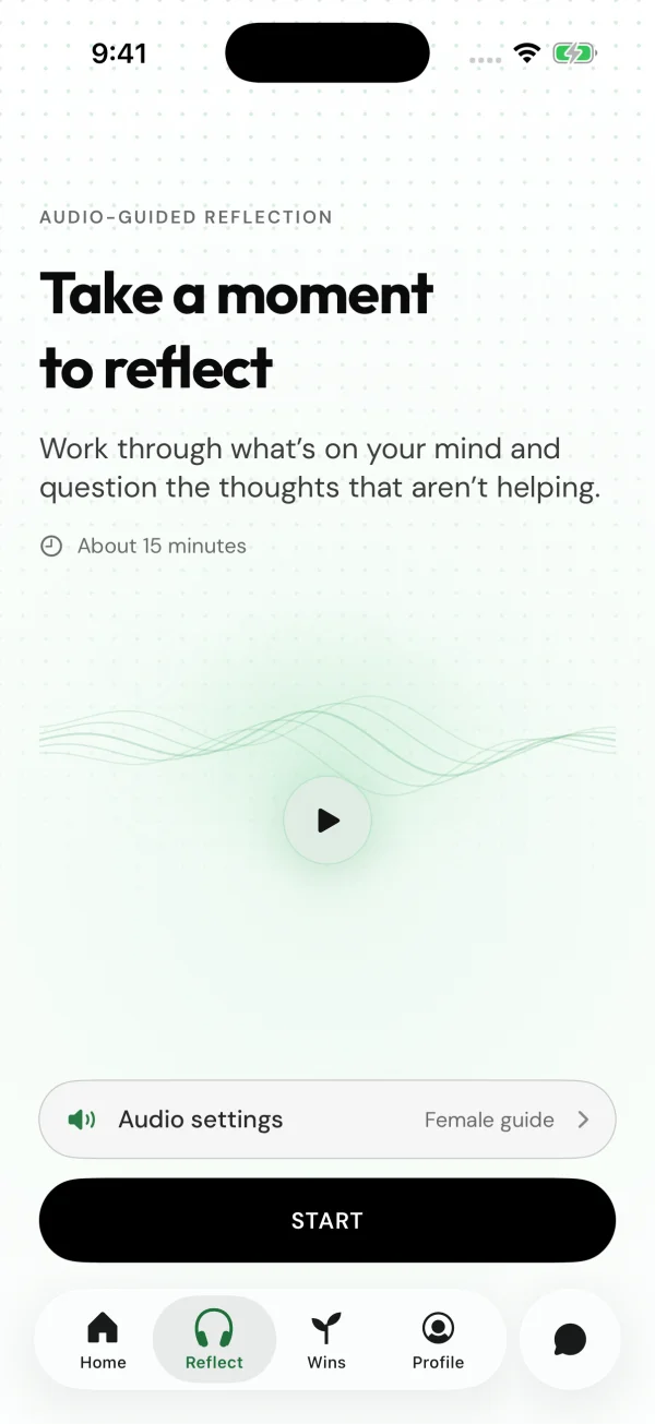 Clarido’s audio-guided reflection invites you to take a moment to reflect, with a fifteen-minute practice and a choice of audio settings.