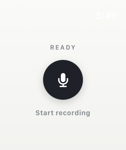 Clarido watch app ready to record